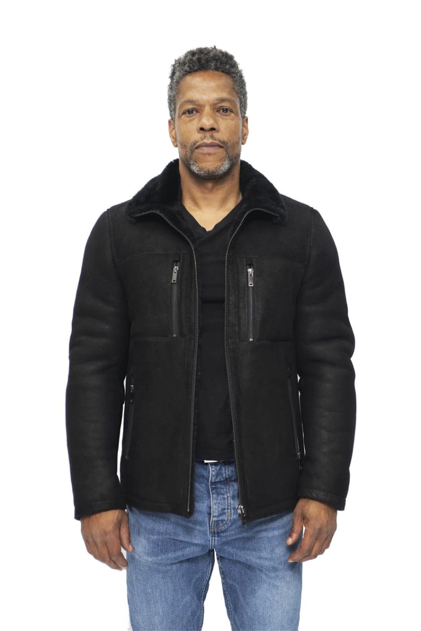 MENS SHEEPSKIN BIKER BOMBER JACKET-AGBOVILLE