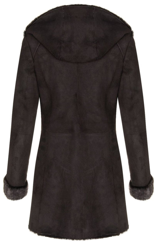 WOMENS MERINO SHEEPSKIN HOODED COAT-ANTIOCH