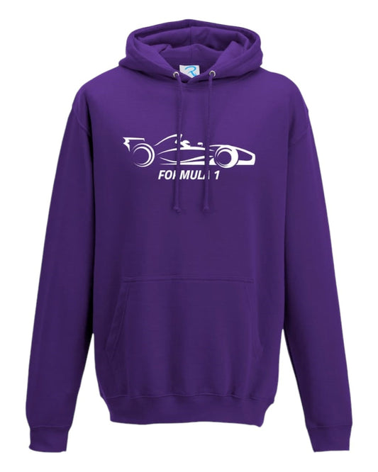 F1 Distressed Car Graphic fleece violet purple Hoodie F1 RACE GEARS