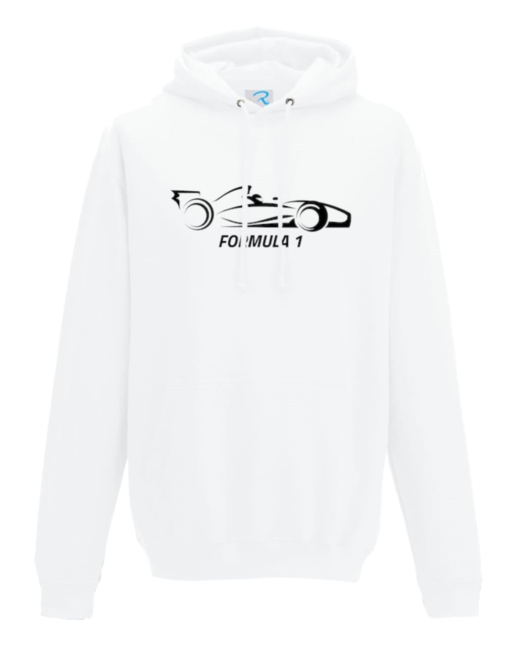 F1 Distressed Car Graphic fleece white Hoodie F1 RACE GEARS