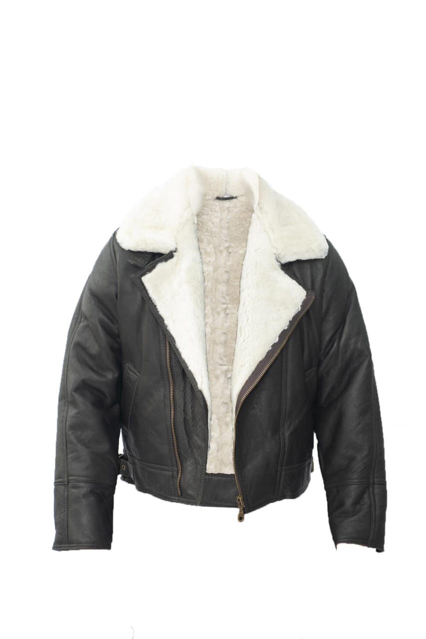 MENS SHEEPSKIN LEATHER WW2 BOMBER JACKET-TUCSON