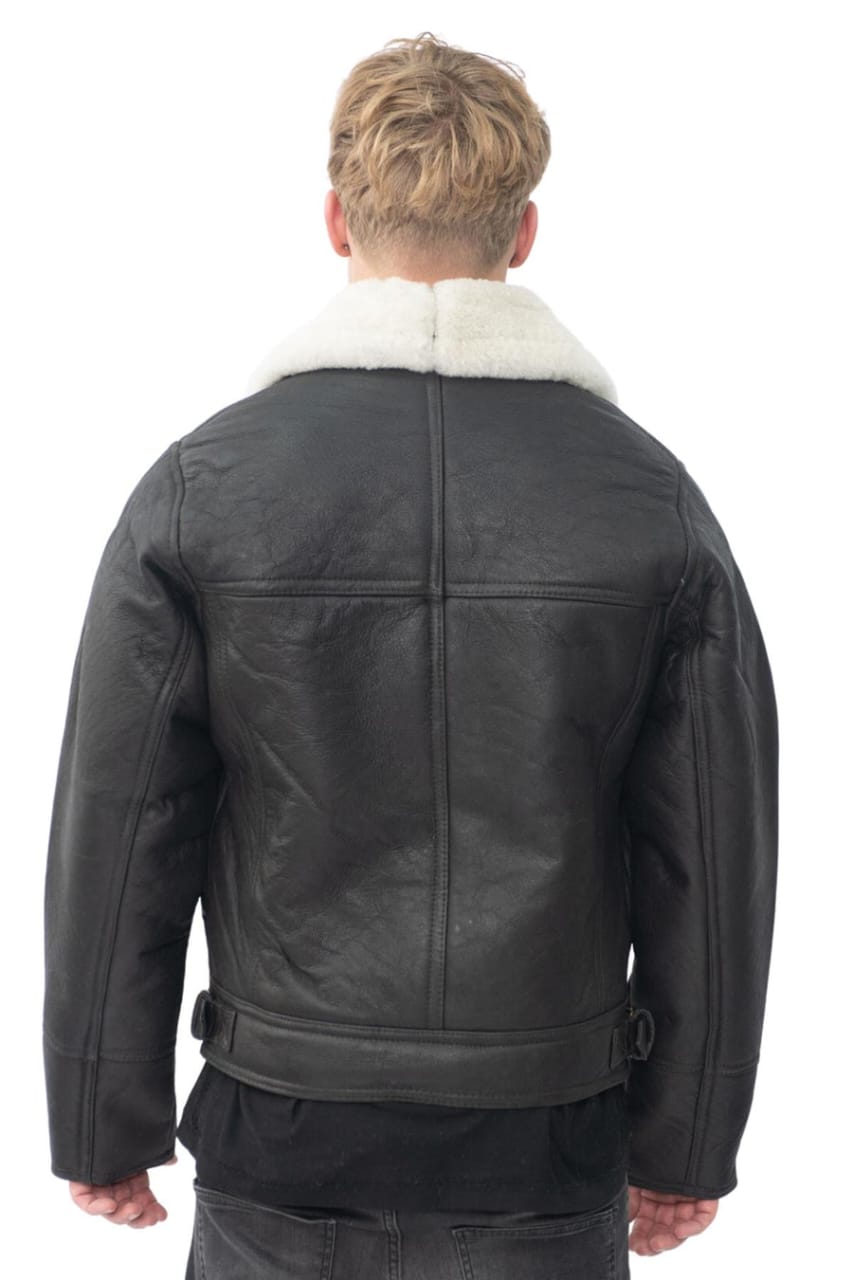 MENS SHEEPSKIN LEATHER WW2 BOMBER JACKET-TUCSON